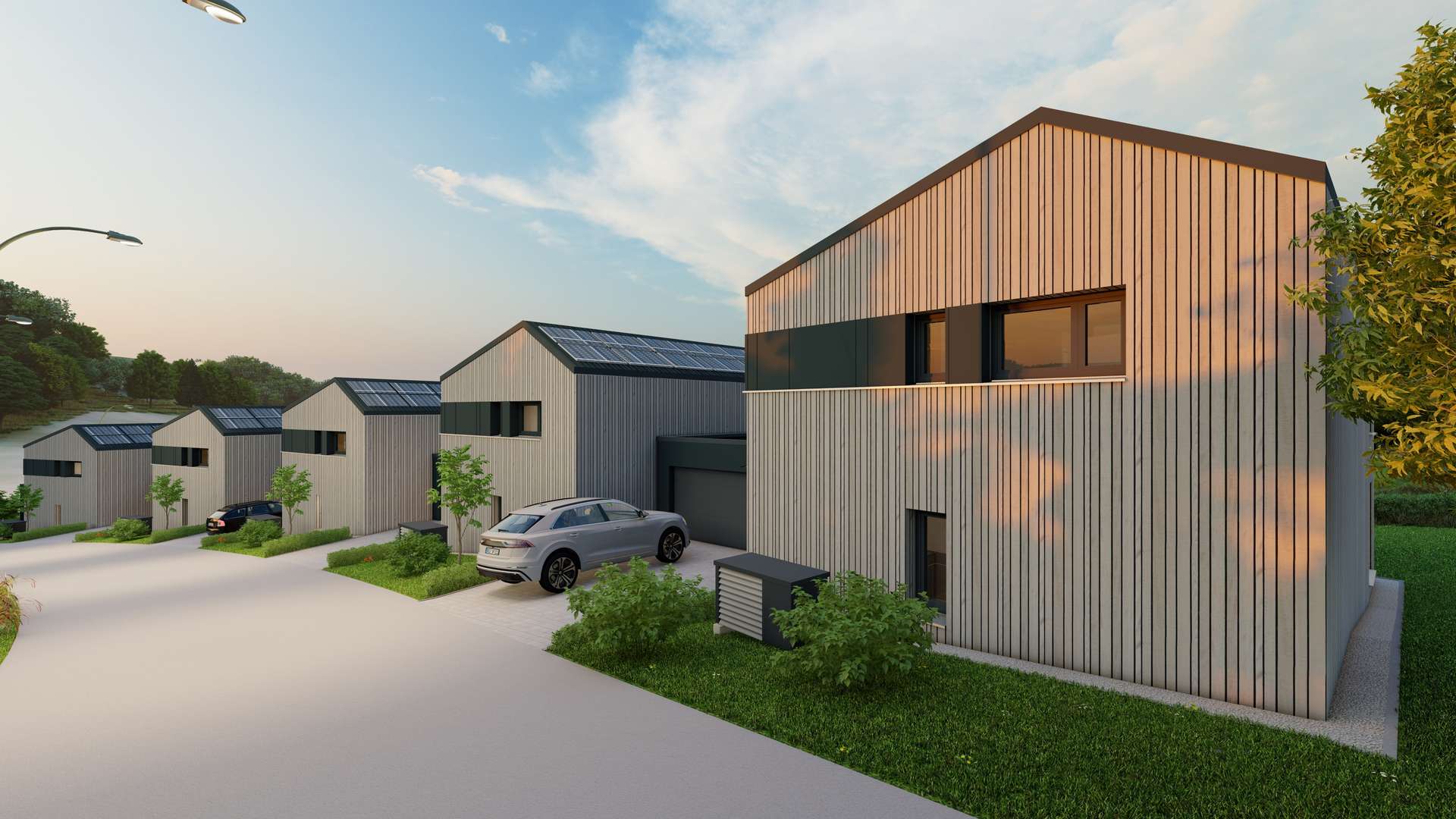 01_Ansicht Nordwest Haus 1-5 - Einfamilienhaus Am Gießhübl in Gotteszell