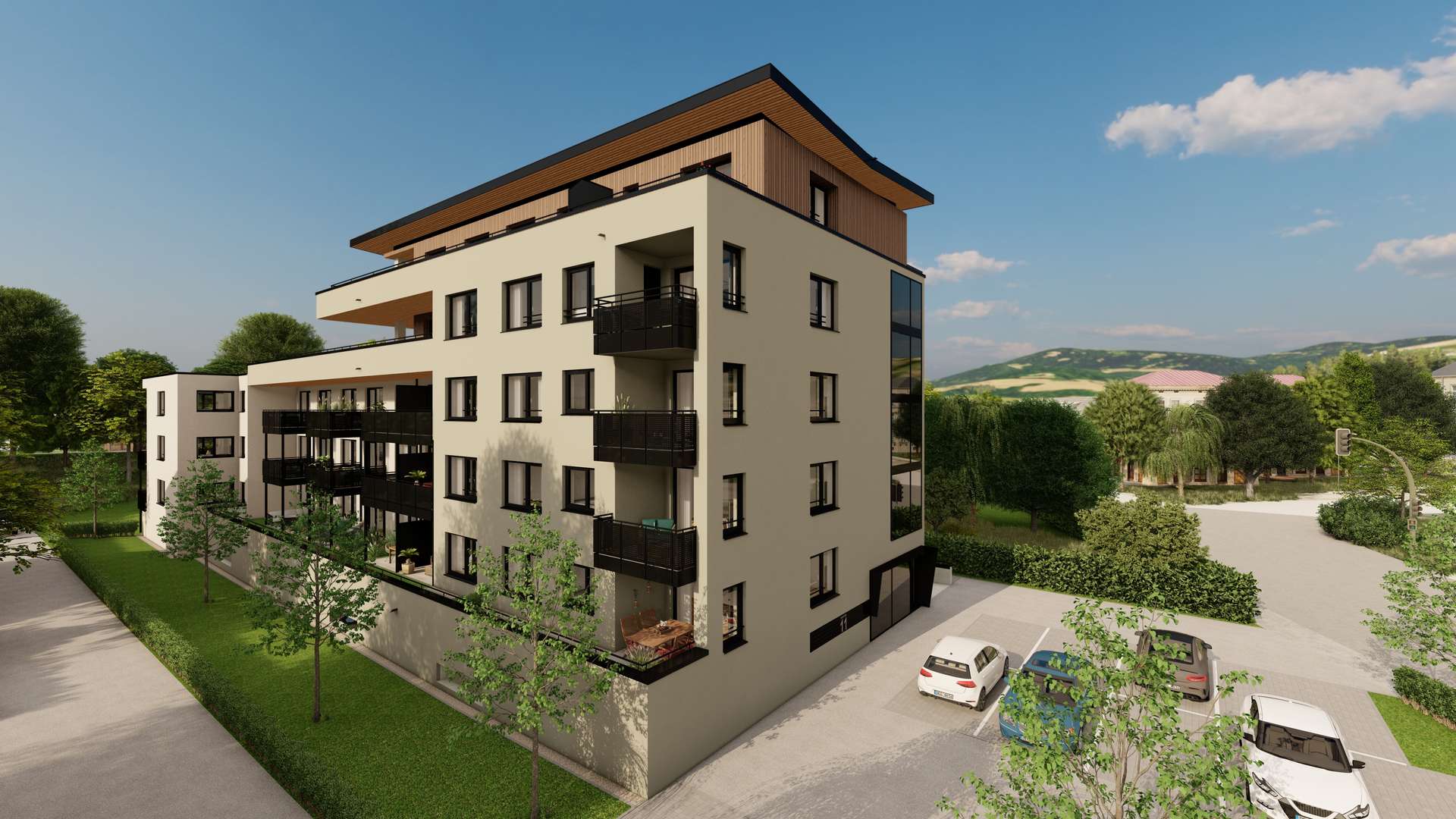 Ansicht_Süd-Ost - Moderne 2,5-Zimmer-Neubauwohnung in Deggendorf – Erstbezug
