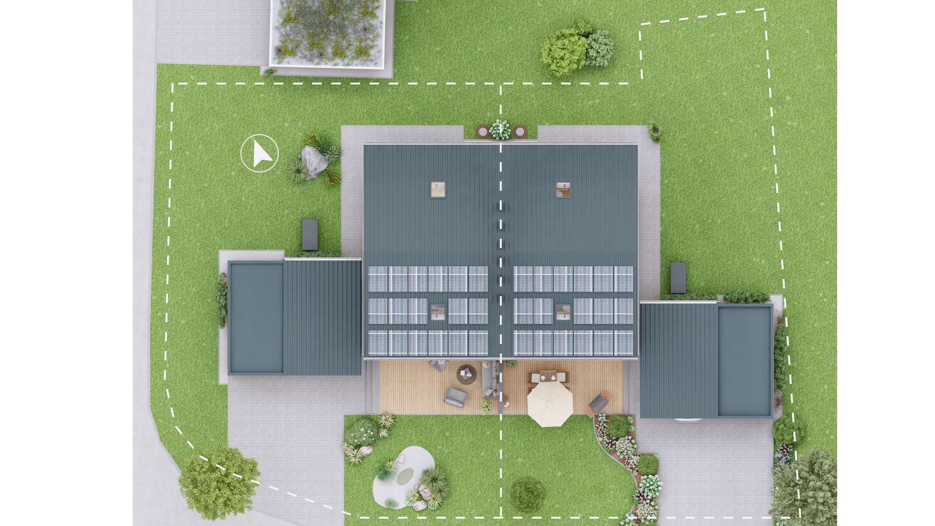 Lageplan - Moderne Doppelhaushälfte in nachhaltiger Holzmassivbauweise ++QNG Standard++