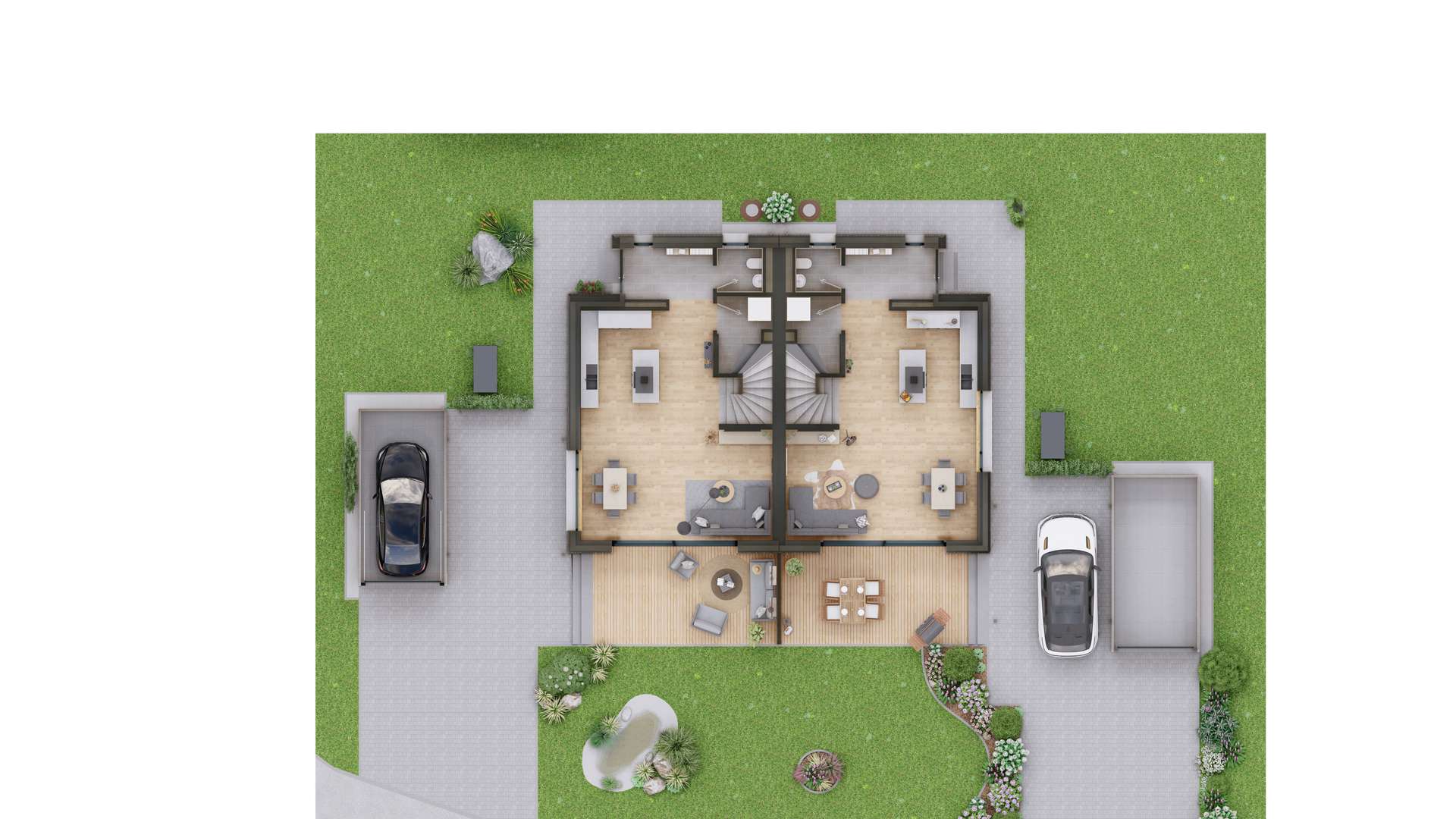 Erdgeschoss - Moderne Doppelhaushälfte in nachhaltiger Holzmassivbauweise ++QNG Standard++