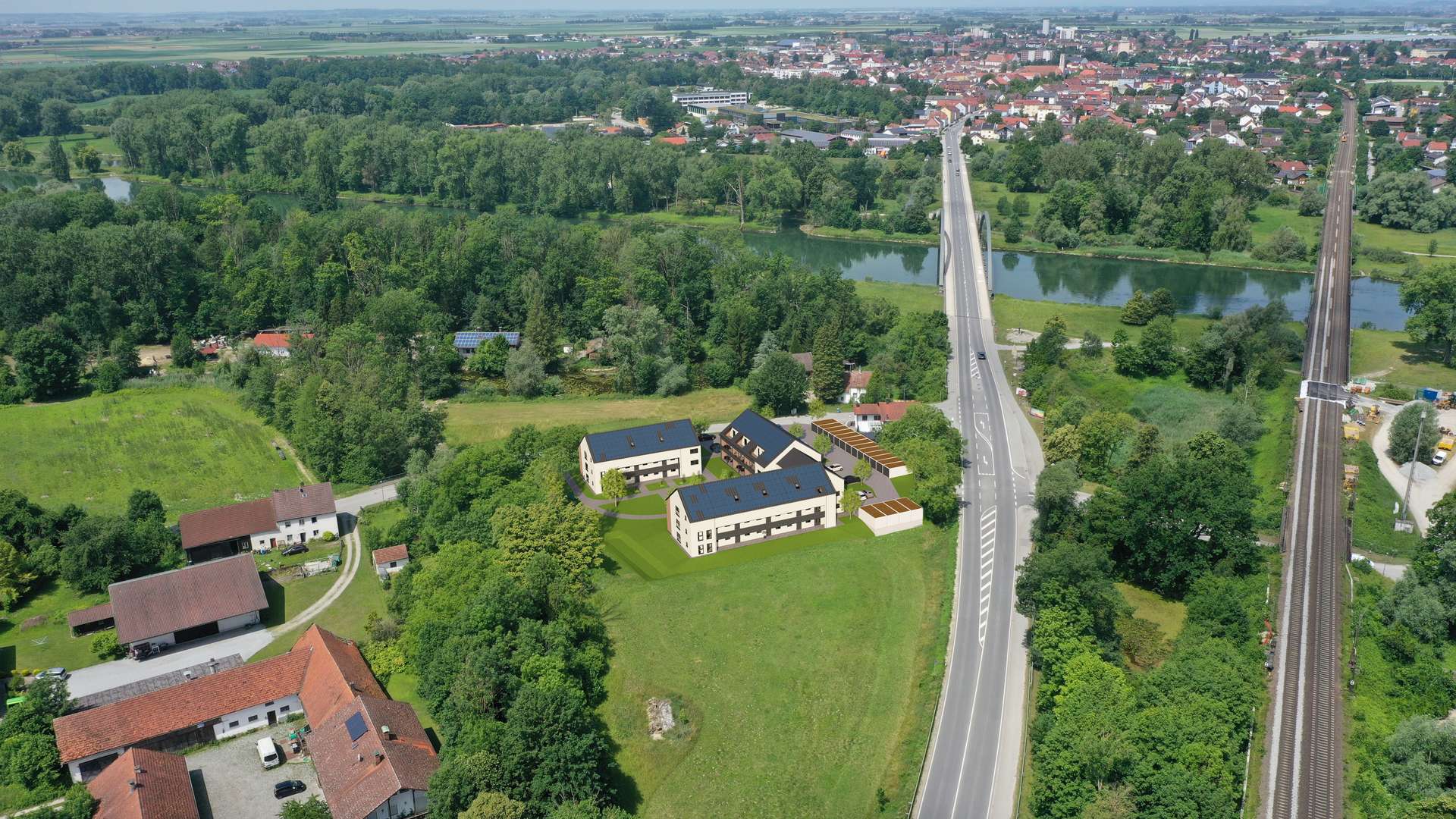 Außenansicht - Isarkarree Plattling. Wohnen an der Isar