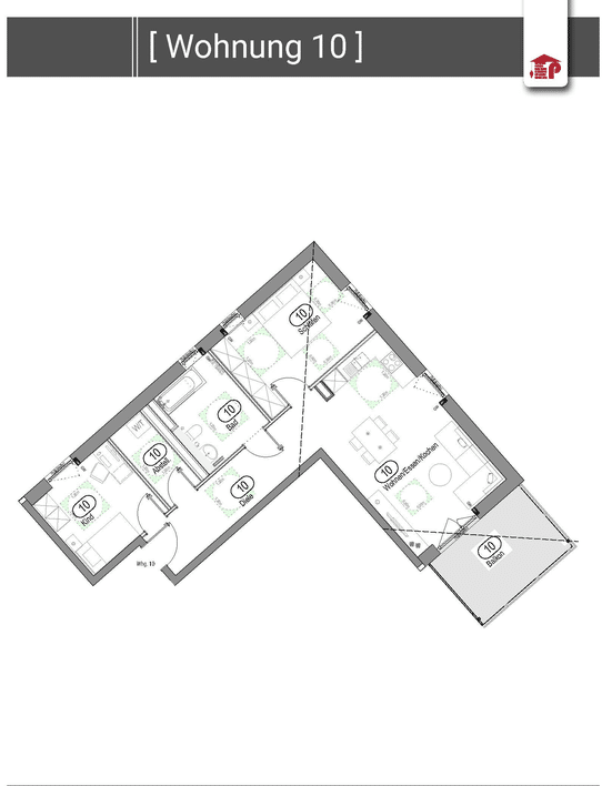 Grundriss - Moderne 3-Zimmer-Wohnung in Ruhmannsfelden