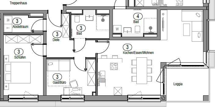 Grundriss - Exklusive Stadtwohnungen in zentraler Lage