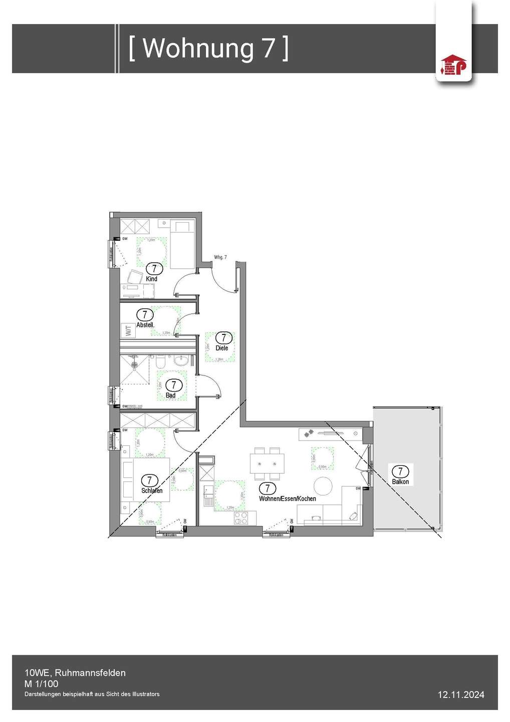 Wohnung 7_727 - Moderne 3-Zimmer-Wohnung in Ruhmannsfelden