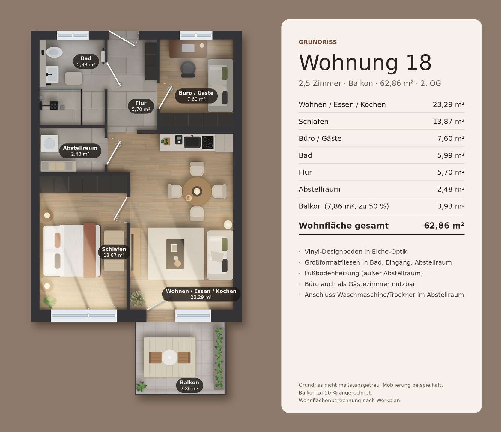 02_Grundriss_W18[1] - Moderne 2,5-Zimmer-Neubauwohnung in Deggendorf – Erstbezug
