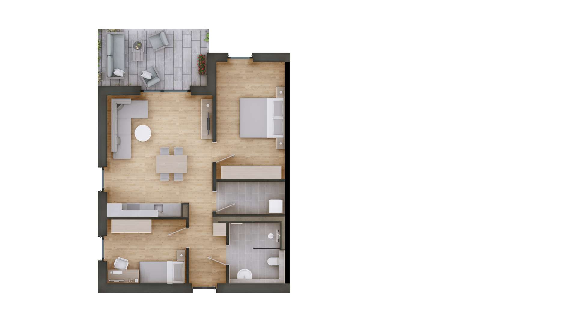 Grundriss - Moderne 3-Zimmer-Wohnung-Erstbezug