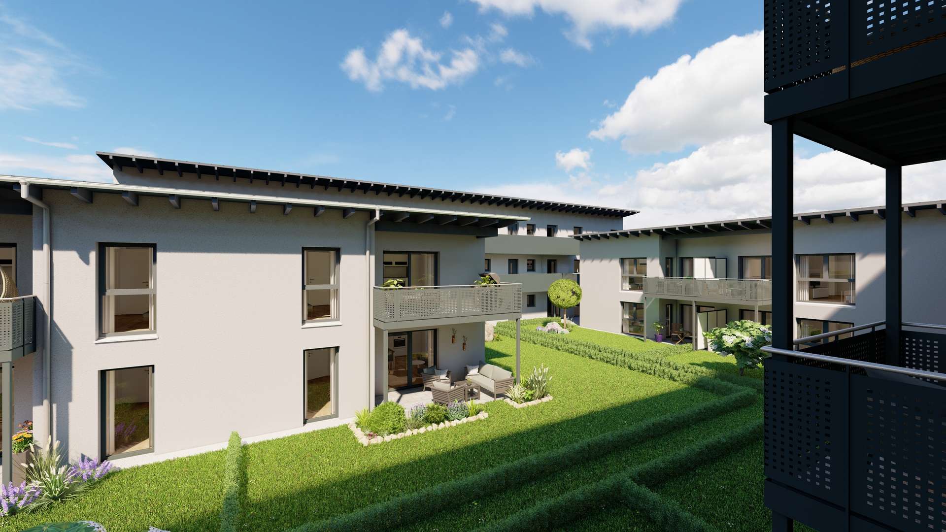 __Innenhofansicht V3 - Wohnen im Herzen von Niederbayern 2026 Fertigstellung