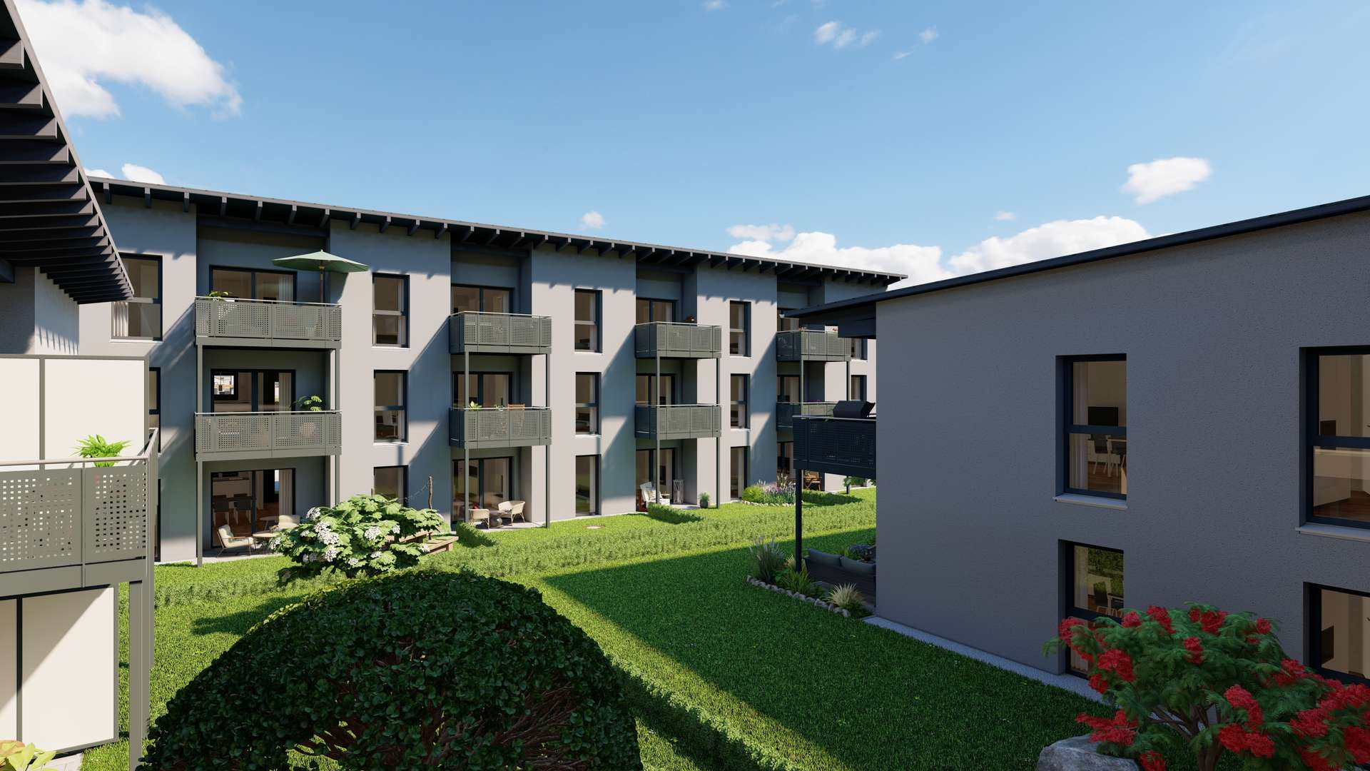 __Innenhofansicht V2 - Wohnen im Herzen von Niederbayern 2026 Fertigstellung