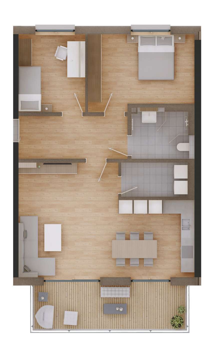 Whg.9- Grundriss - Helle 3. Zimmer- Neubauwohnung in Viechtach!