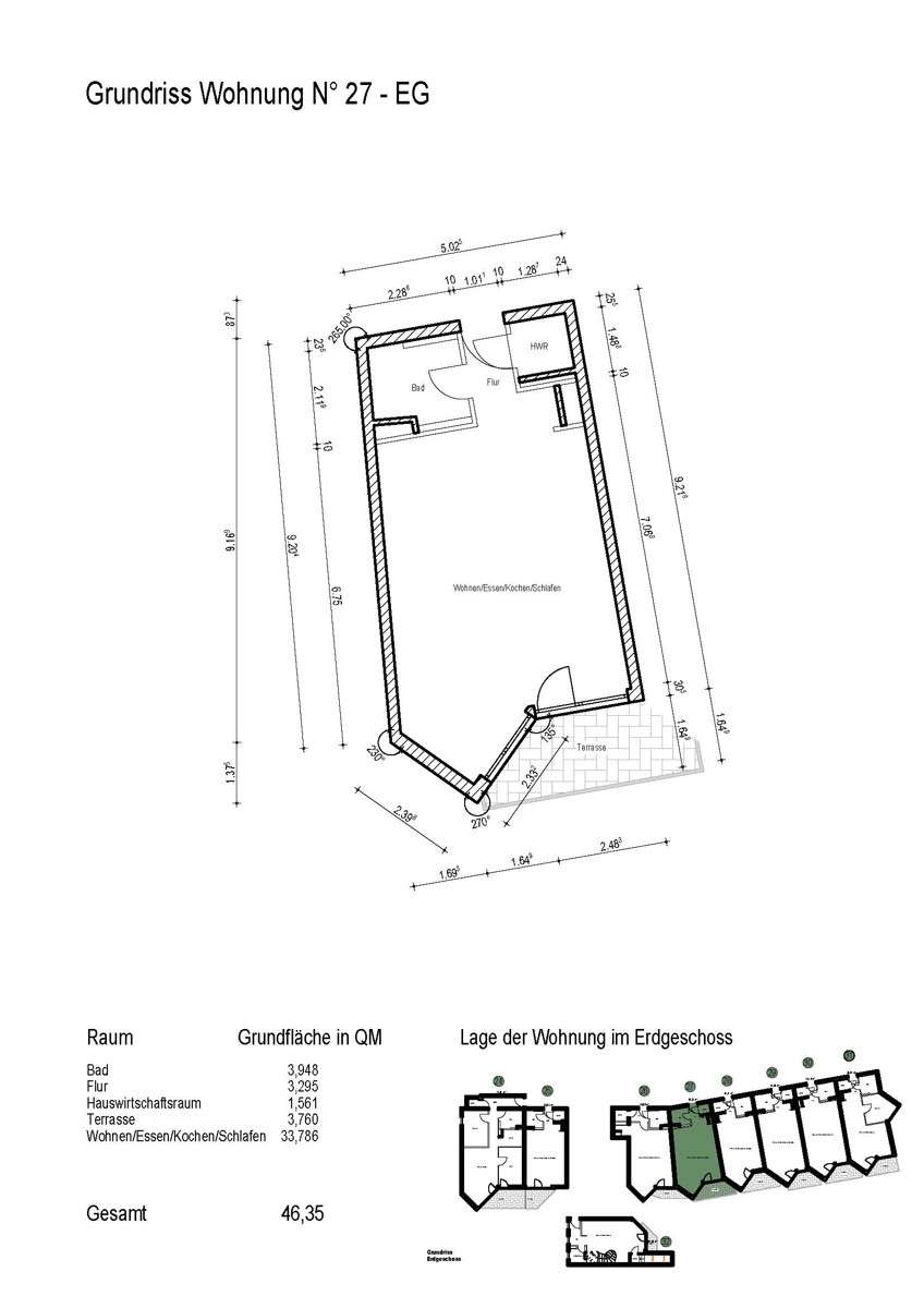 Grundriss - 1-Zimmer-EG-Wohnung mit Terrasse in zentraler Lage von München