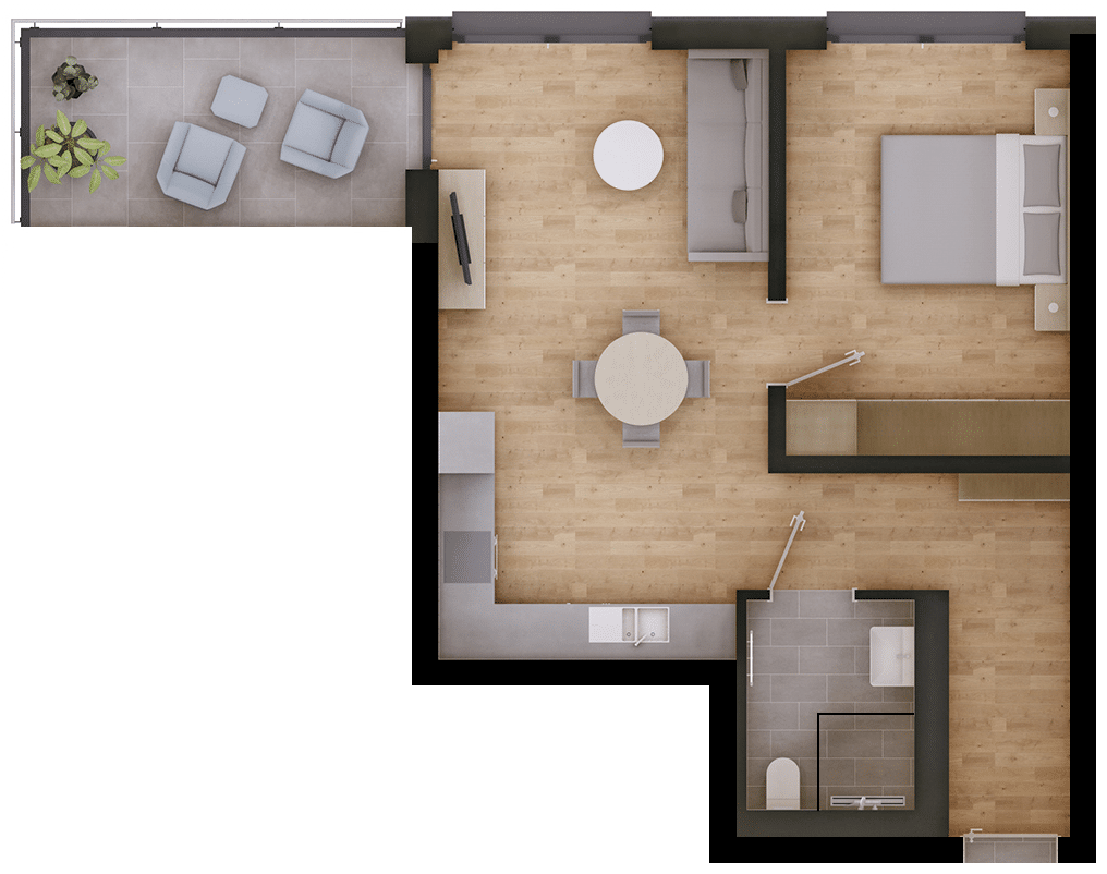 Wohnung 12 - Helle 2-Zimmerwohnung zur Miete – Erstbezug