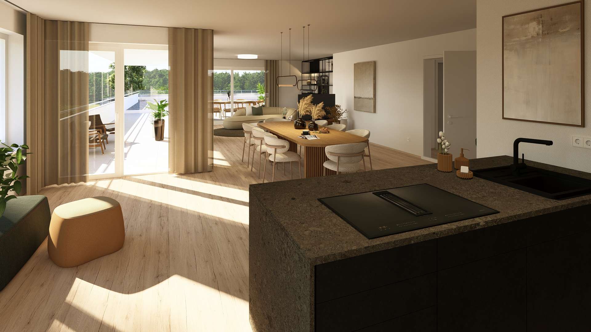 Penthouse - Wohnen an der Angermühle: Neubau 3-Zimmerwohnung im KfW QNG Standard