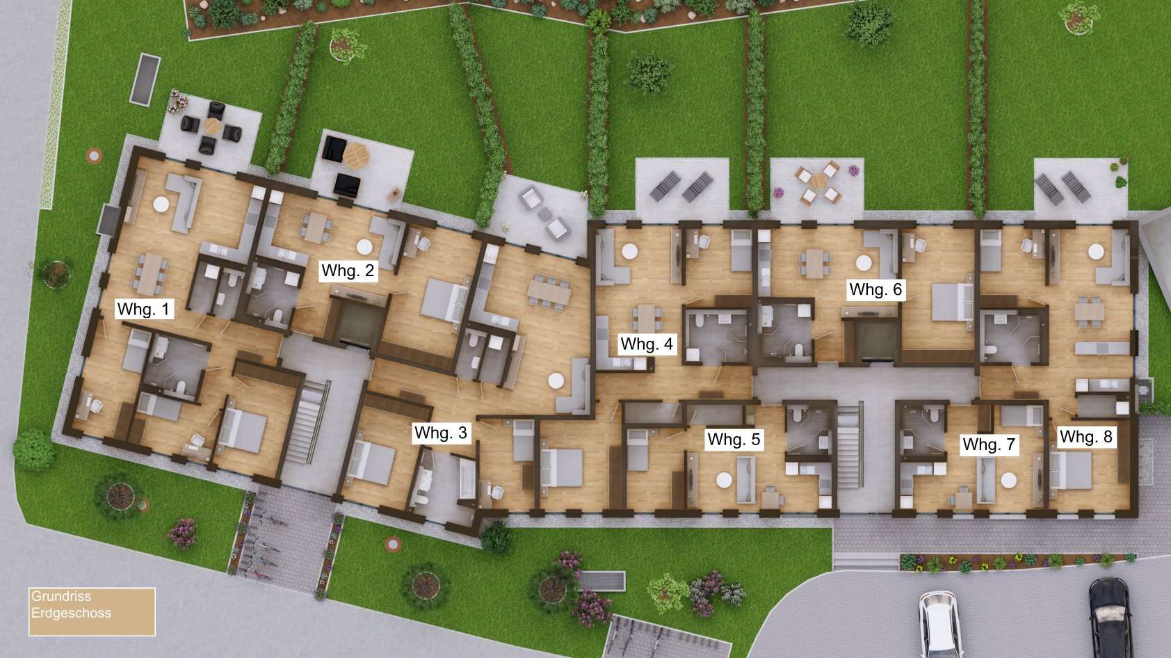 Grundriss Erdgeschoss MFH Haag - Neubauwohnungen in Haag i. OB – modern wohnen im Grünen, München ganz nah