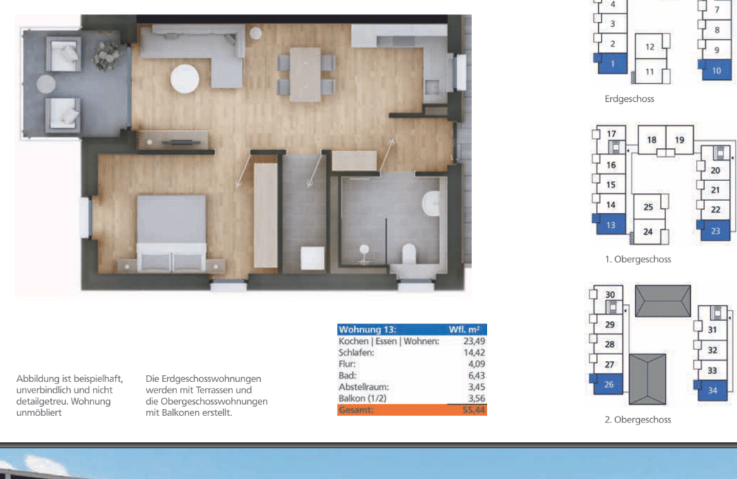 Grundriss - Moderne 2-Zimmer-Wohnung- Erstbezug