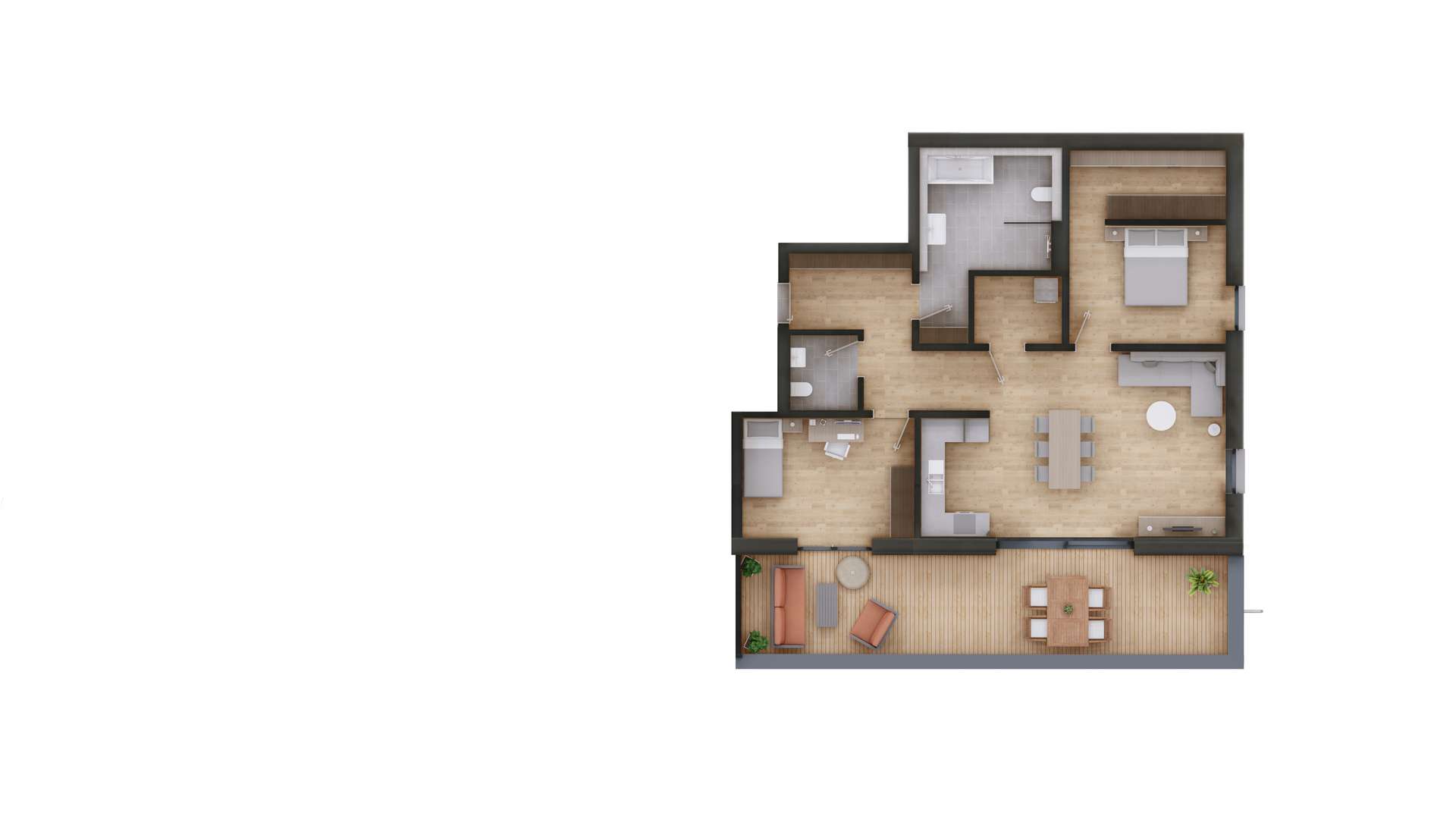 Wohnung 08 - Teilmöblierte 3-Zimmer-Penthouse-Wohnung in Rinchnach