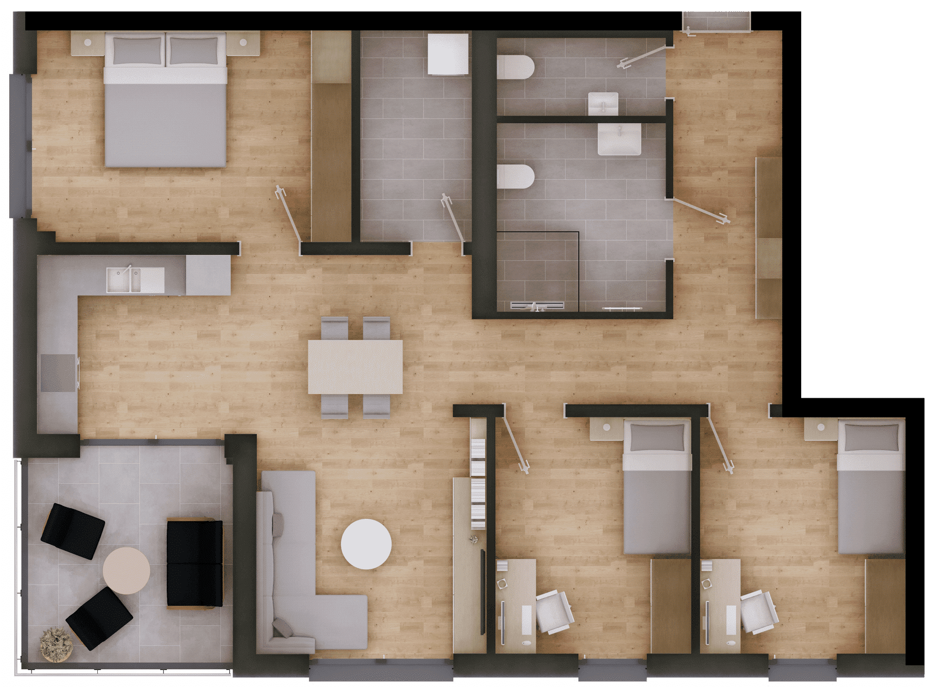 Grundriss - Wohnung 5 - Moderne 4. Zimmer-Wohnung zur Miete – Erstbezug