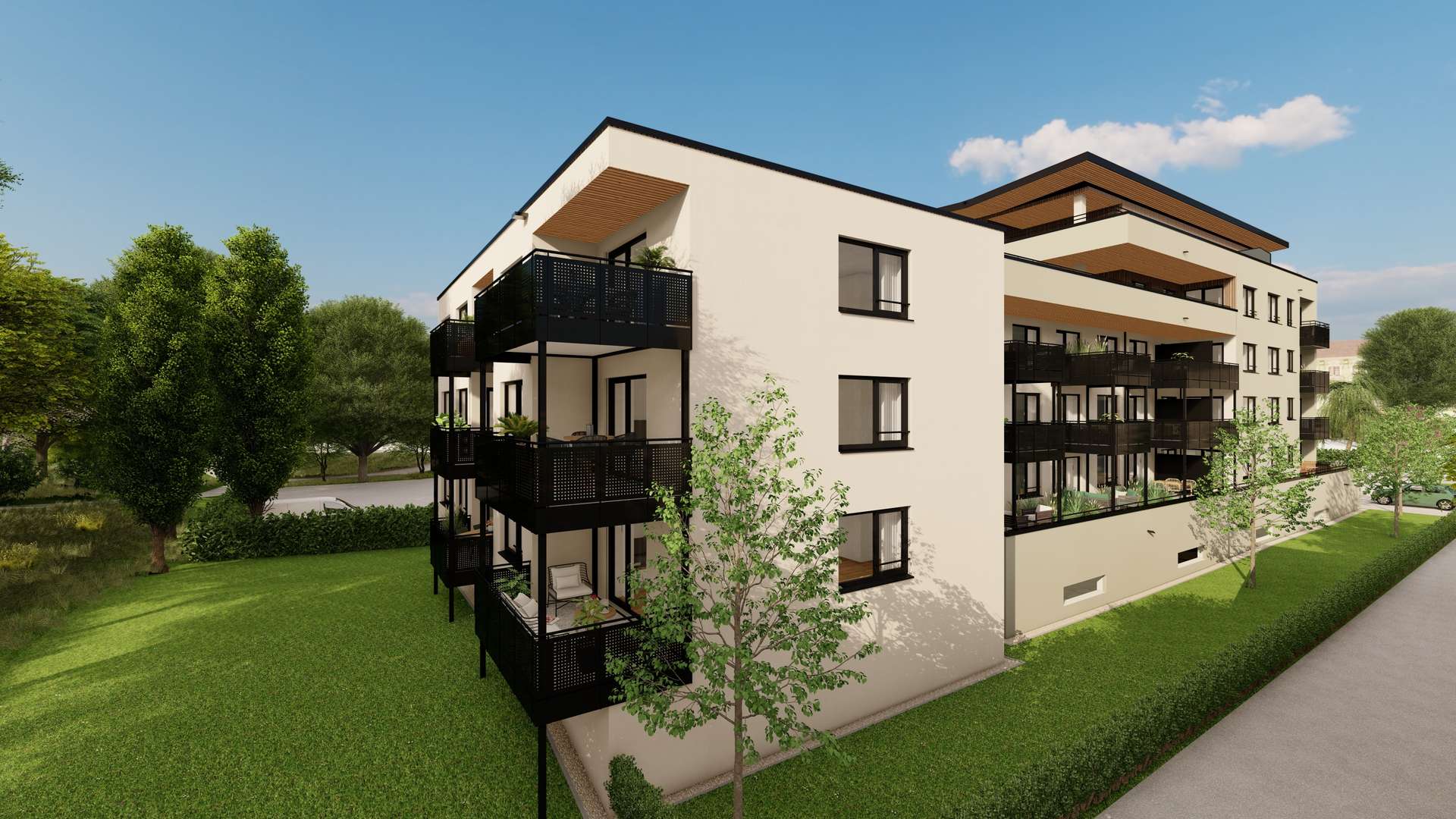Ansicht_Süd-West - Moderne 2,5-Zimmer-Neubauwohnung in Deggendorf – Erstbezug