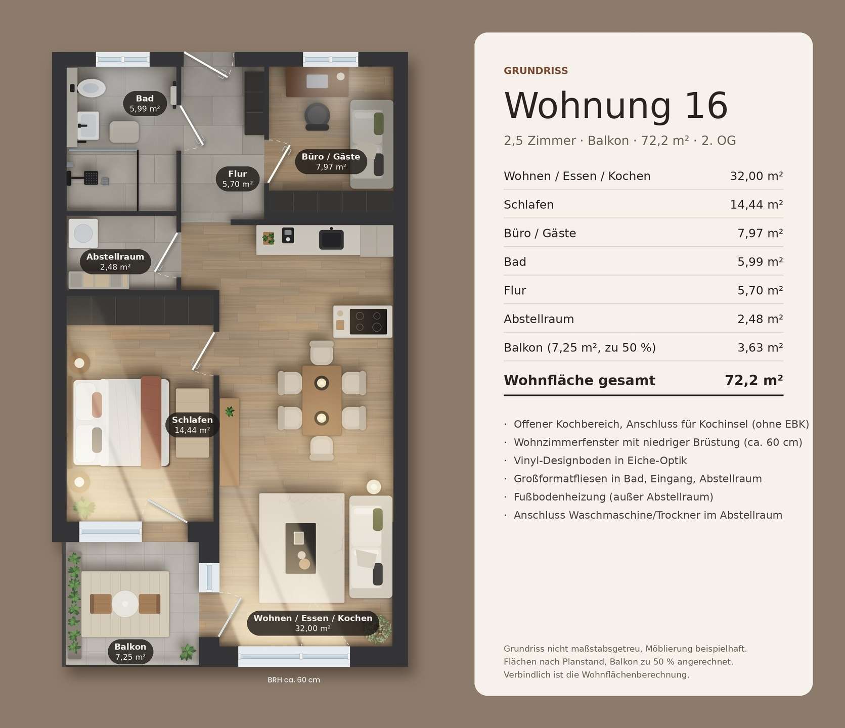 Grundriss - Moderne 2,5-Zimmer-Neubauwohnung in Deggendorf – Erstbezug