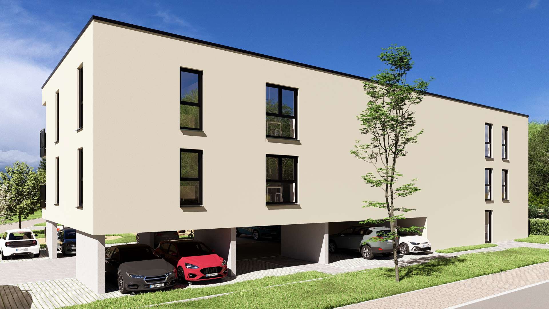 Ansicht Osten - Wohnen in Straubing: Neubau-Wohnanlage