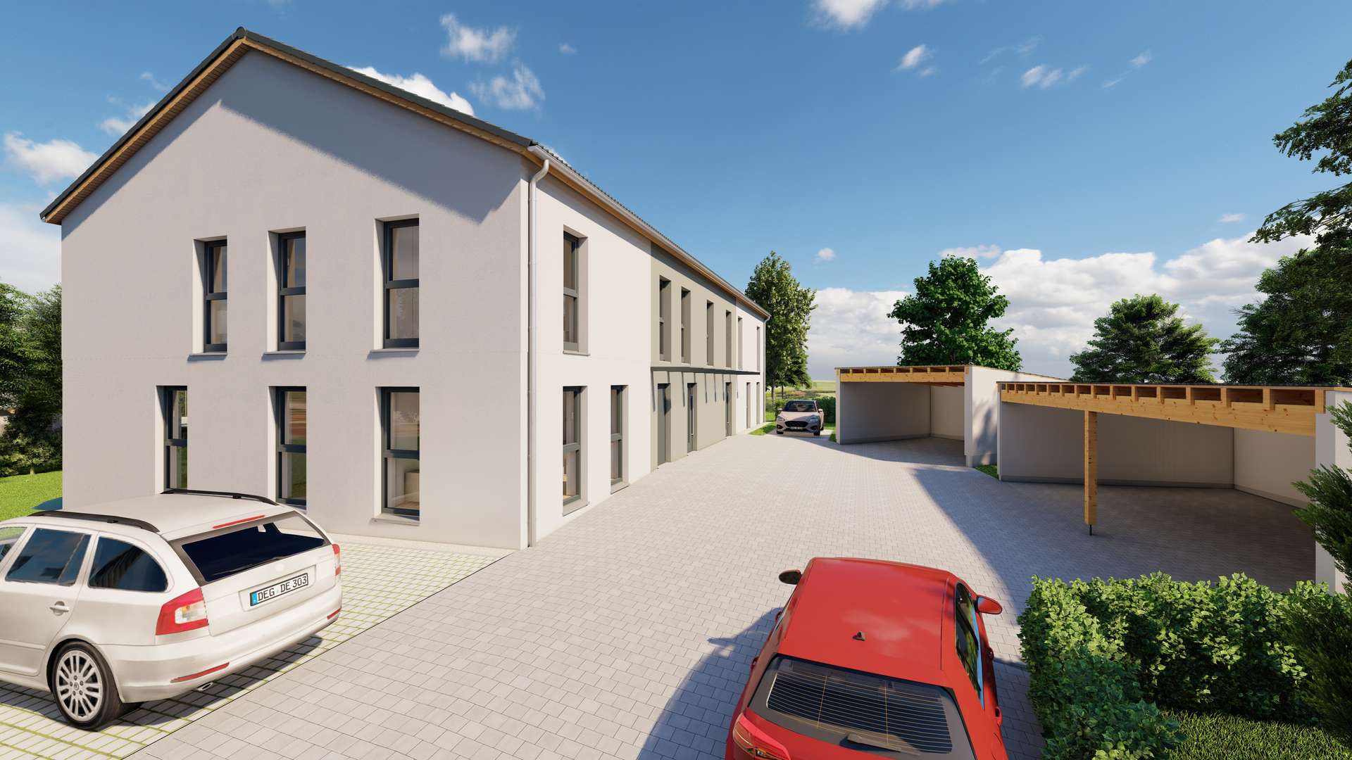 Ansicht Südost - EFH inkl. Grundstück für MFH mit 9 Einheiten in Plattling