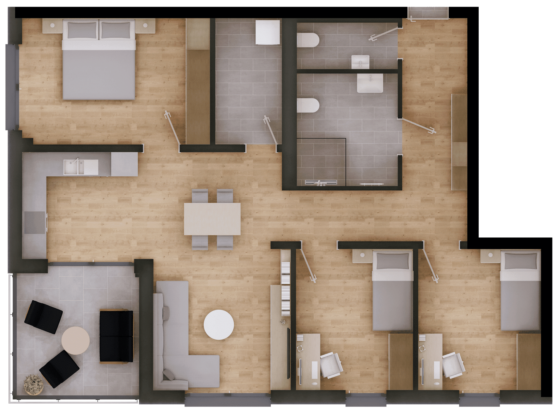 Grundriss - Wohnung 5 - Moderne 4. Zimmer-Wohnung zur Miete – Erstbezug